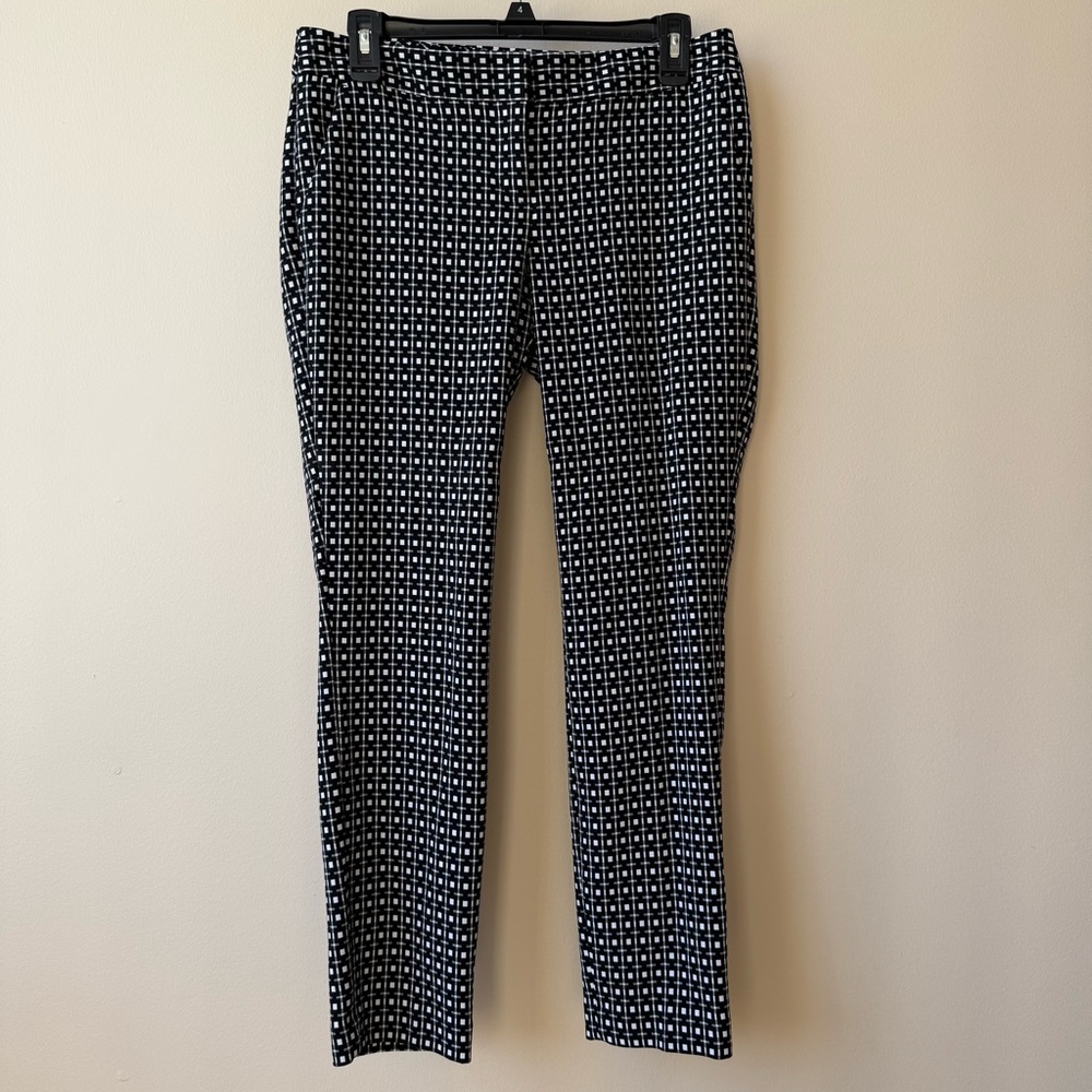 Express Black and White Geometric Columnist Pants